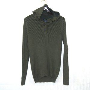 American Rag Khaki Men's Hooded Patch Sweater Cotton Large